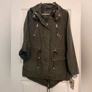 Levi's Women's Anorak Jacket- Olive- Size M-Hooded